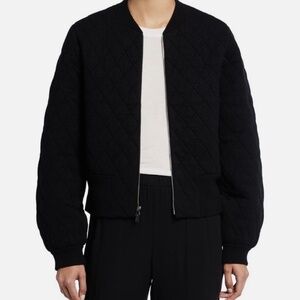 Theory black wool quilted bomber jacket. NWOT